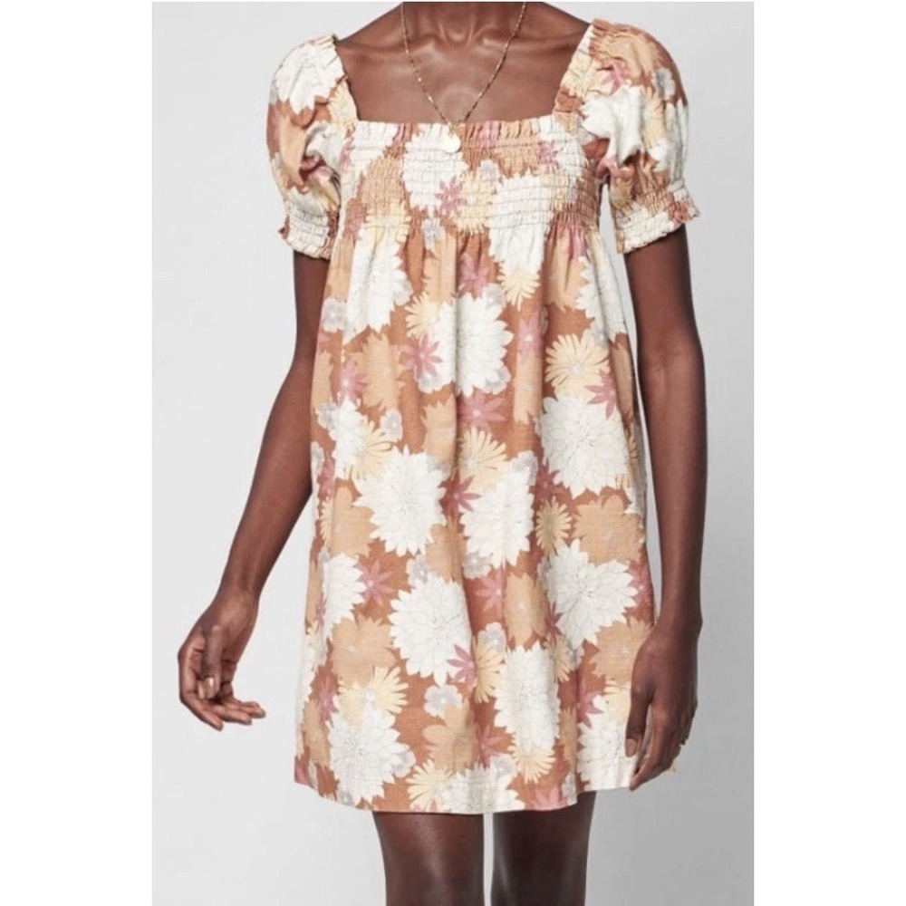 Faherty Women's M Ramona Dress‎ Floral Mini Dress Organic Cotton
